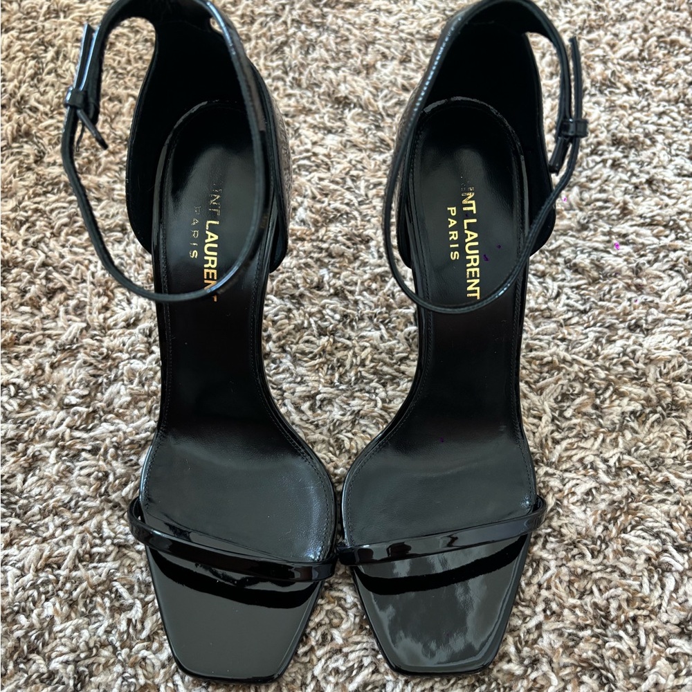 Opyum YSL Logo-Heel Sandals with Golden Hardware - Picture 4 of 7